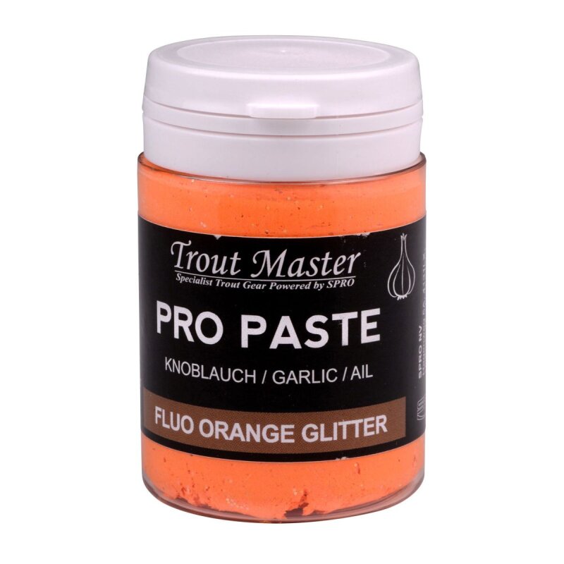 TROUTMASTER Pro Paste Garlic 60g Fluo Orange Glitter (60,67 € pro 1 kg)