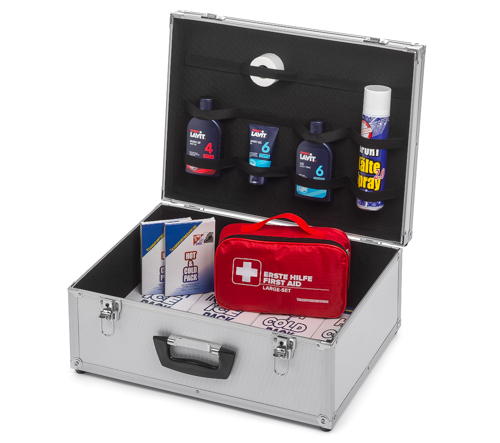 Sanitätskoffer (Sanikoffer) - Aluminium (gefüllt) von Teamsportbedarf.de