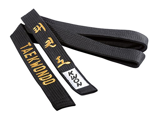 Schwarzer Taekwondo Gürtel 4 cm mit Bestickung (300) von Kwon