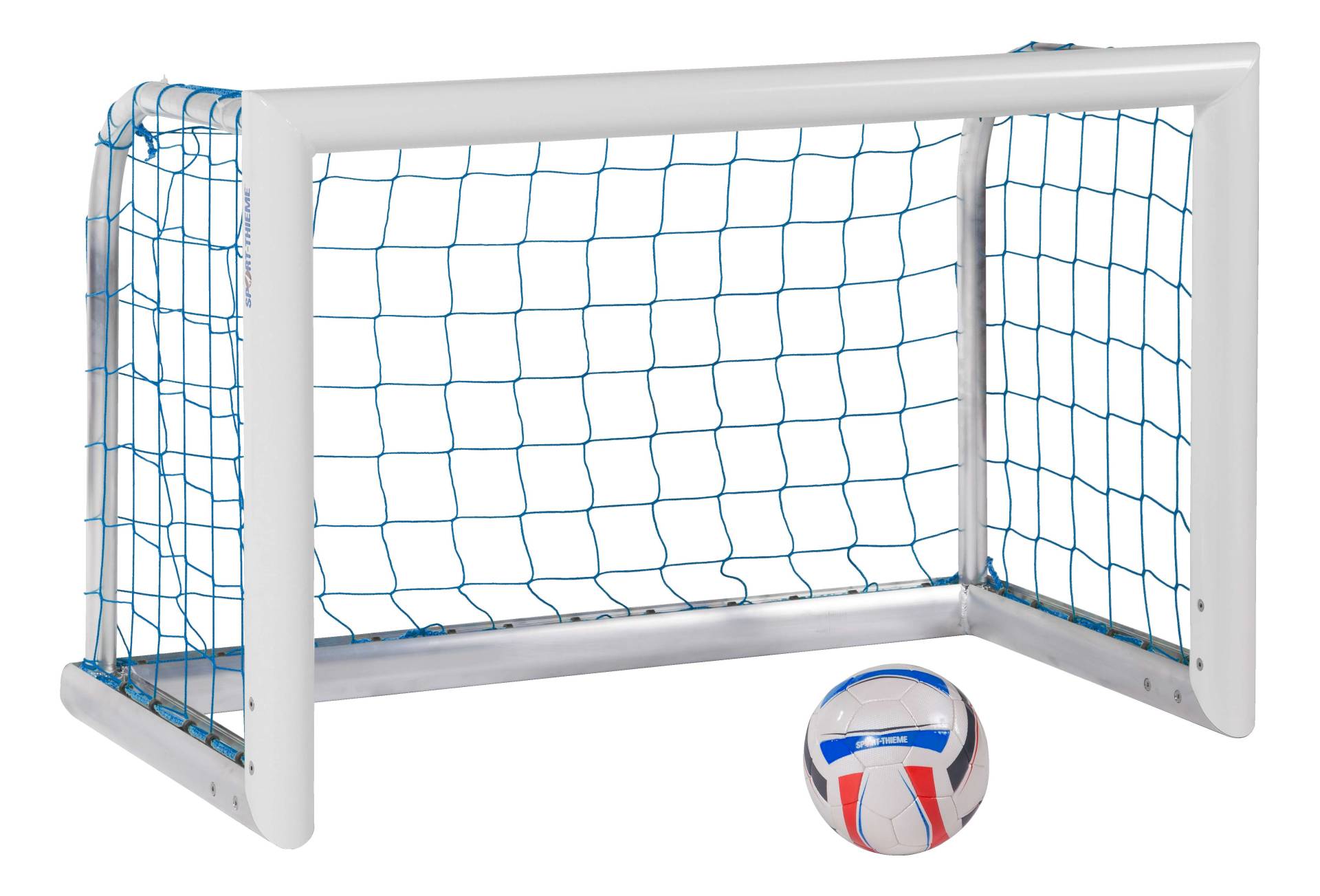 Sport-Thieme Mini-Fußballtor "Professional Kompakt", Weiß-Pulverbeschichtet, Inkl. Netz, blau (MW 10 cm), 1,20x0,80 m von Sport-Thieme