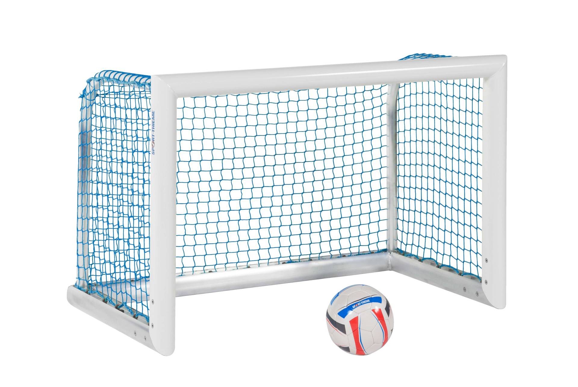 Sport-Thieme Mini-Fußballtor "Professional Kompakt", Weiß-Pulverbeschichtet, Inkl. Netz, blau (MW 4,5 cm), 1,20x0,80 m von Sport-Thieme