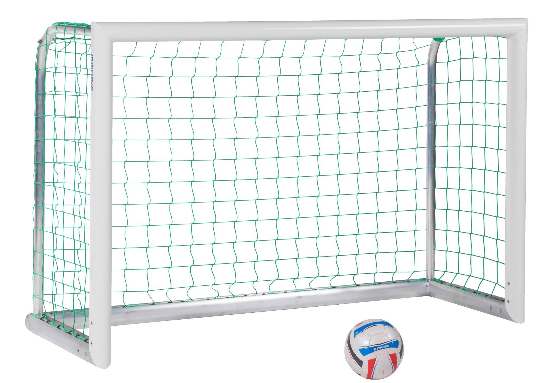 Sport-Thieme Alu-Mini-Trainingstor "Professional Kompakt", Weiß-Pulverbeschichtet, Inkl. Netz, grün (MW 10 cm), 1,80x1,20 m von Sport-Thieme