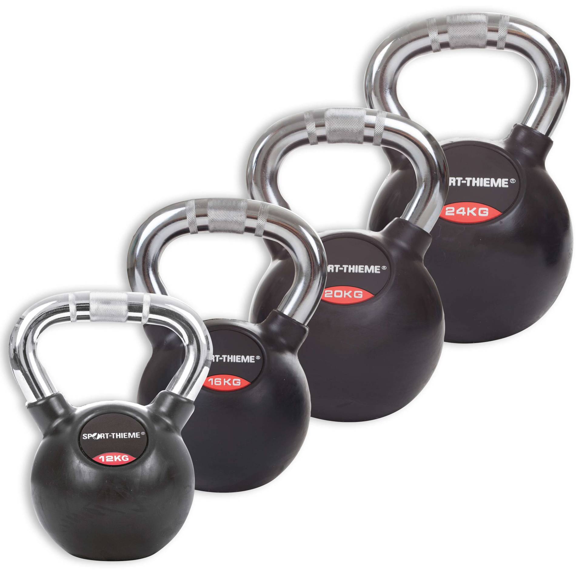 Sport-Thieme Kettlebell-Set "Gummiert mit Chrom-Griff", Mittel von Sport-Thieme