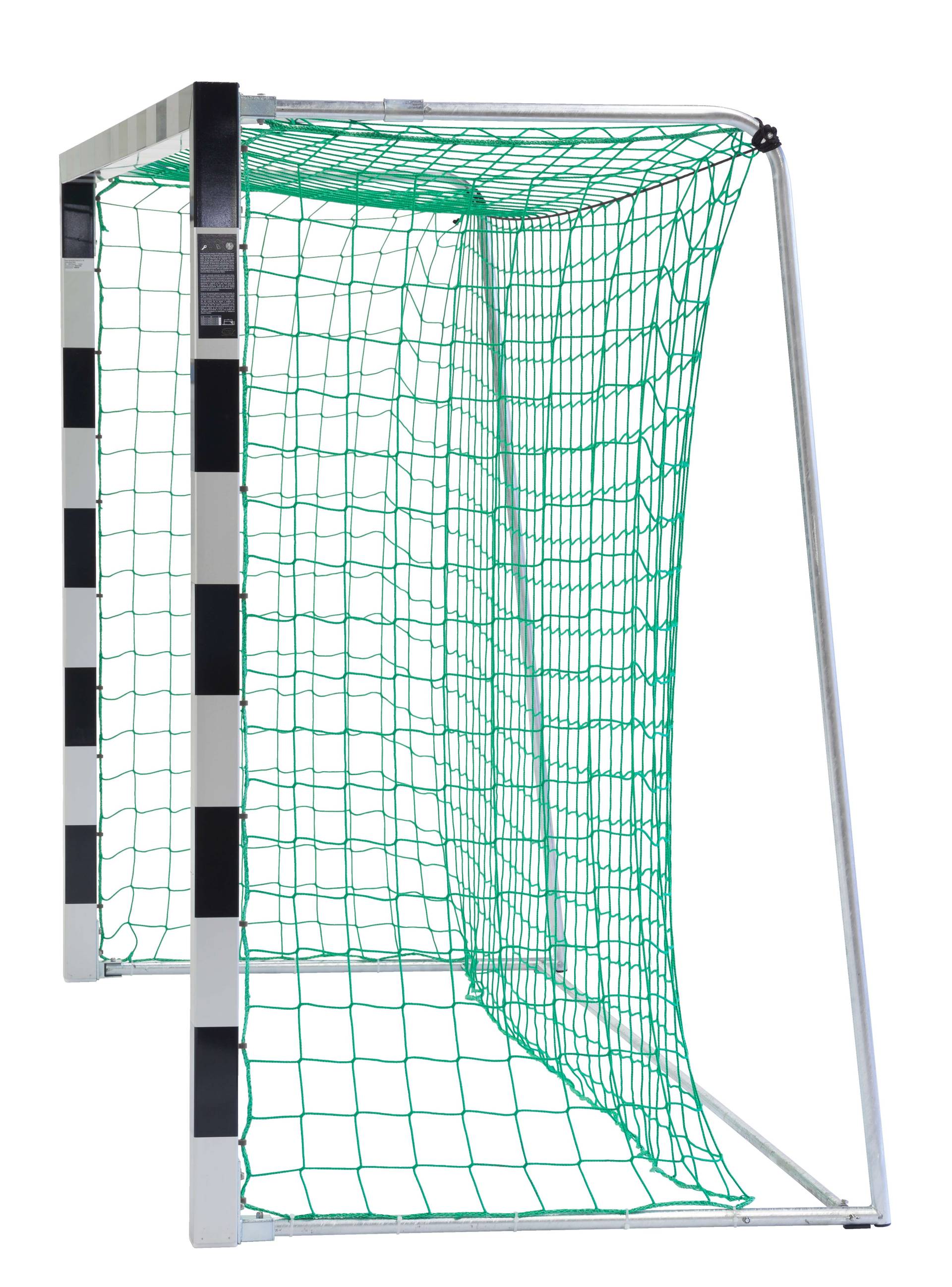 Sport-Thieme Handballtor frei stehend mit patentierter Eckverbindung, 3x2 m, Blau-Silber, Mit anklappbaren Netzbügeln von Sport-Thieme
