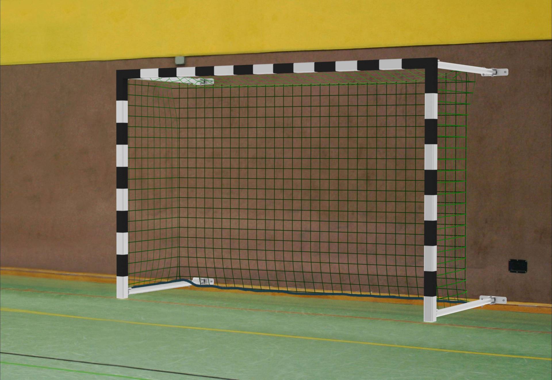 Sport-Thieme Handballtor mit Wandbefestigung, schwenkbar, Rot-Silber von Sport-Thieme