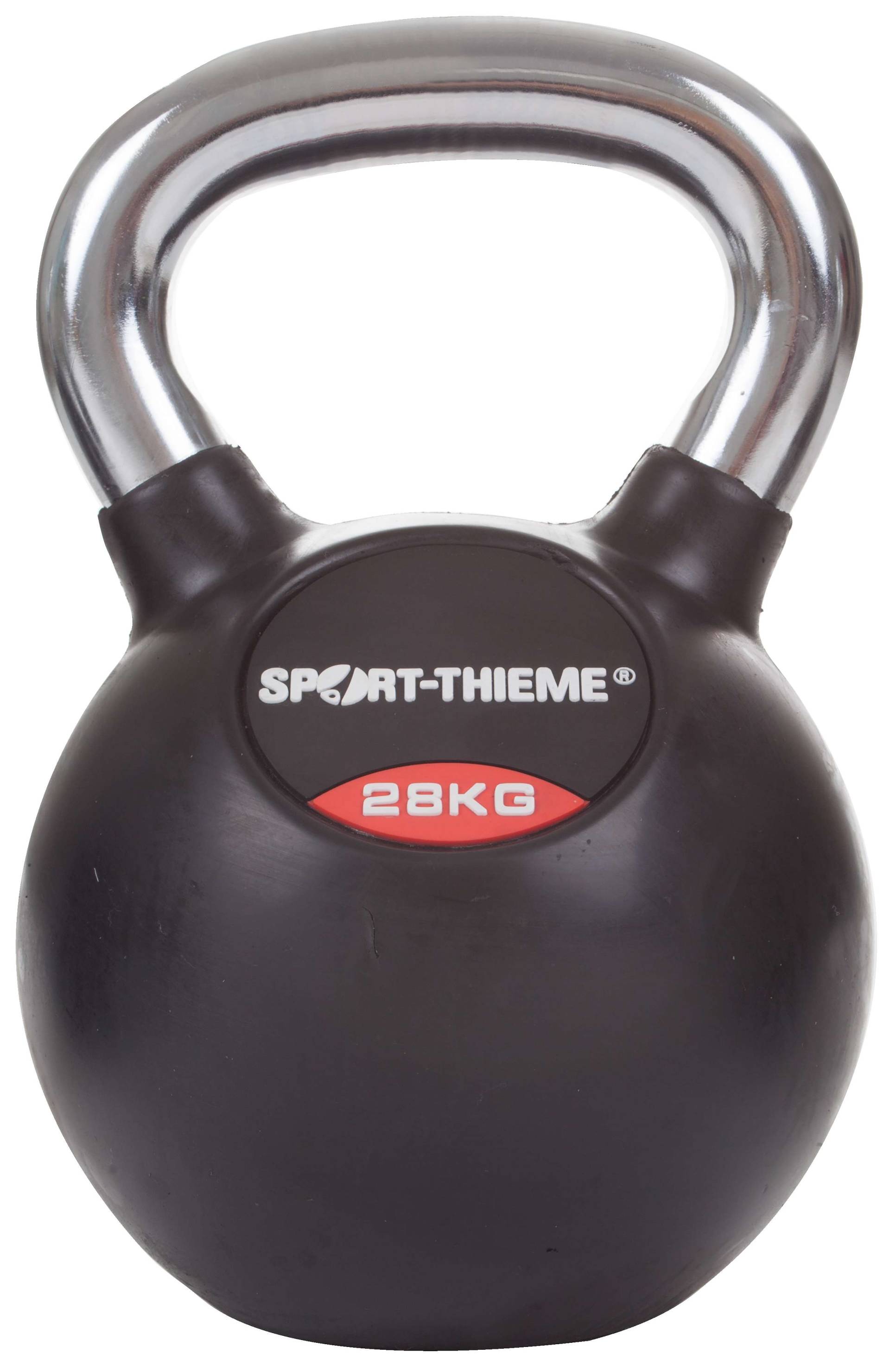 Sport-Thieme Kettlebell "Gummiert mit glattem Chrom-Griff", 28 kg von Sport-Thieme