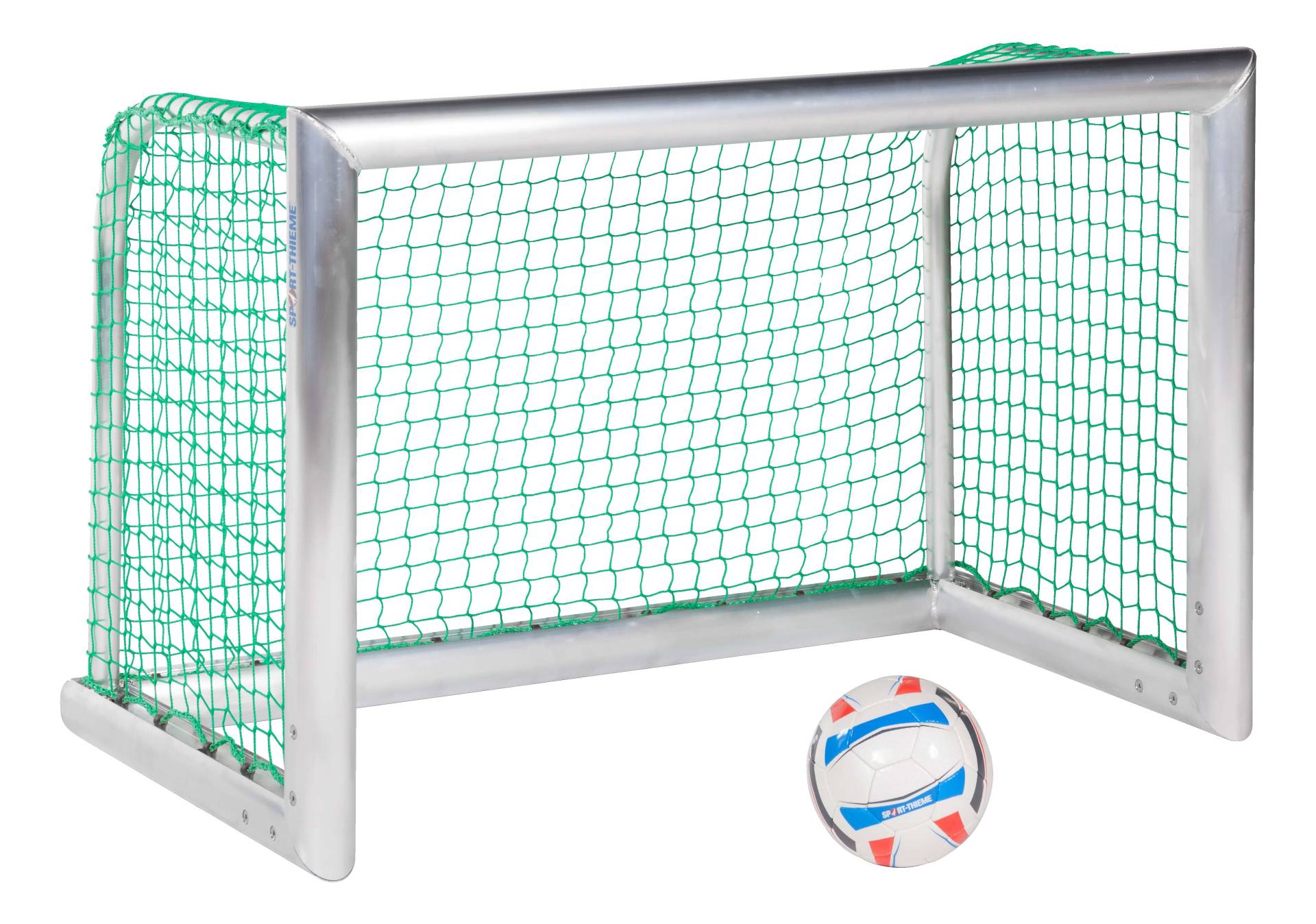 Sport-Thieme Mini-Fußballtor "Professional Kompakt", Alu-Naturblank, Inkl. Netz, grün (MW 4,5 cm), 1,20x0,80 m von Sport-Thieme