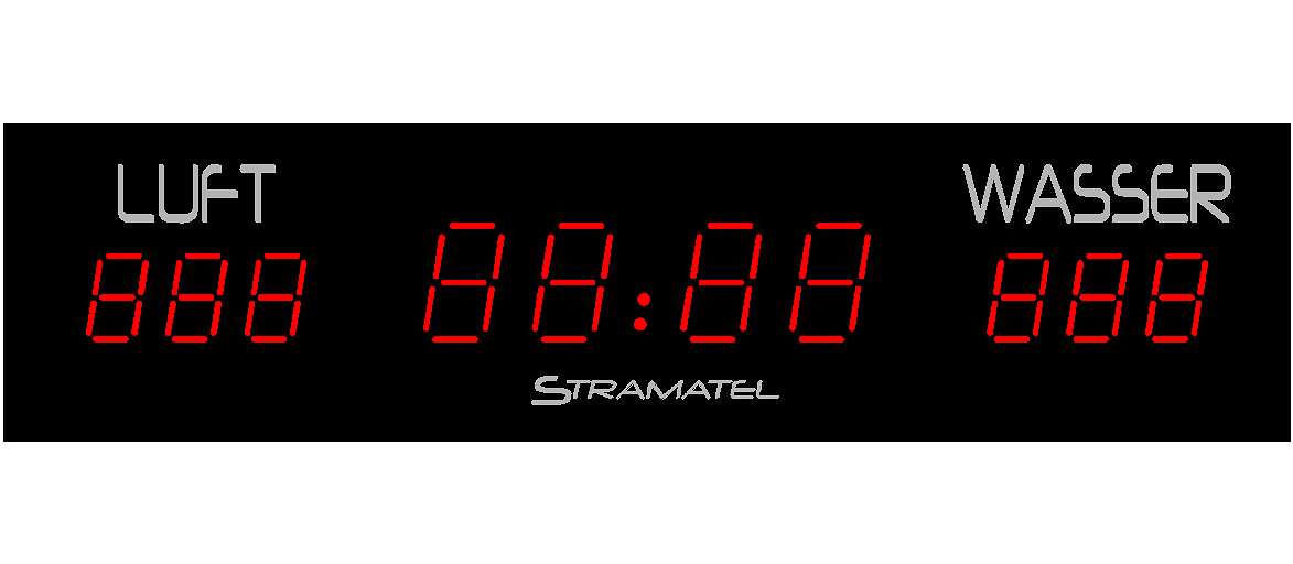 Stramatel Schwimmbad-Anzeigetafel "PHLX 12.1" von Stramatel