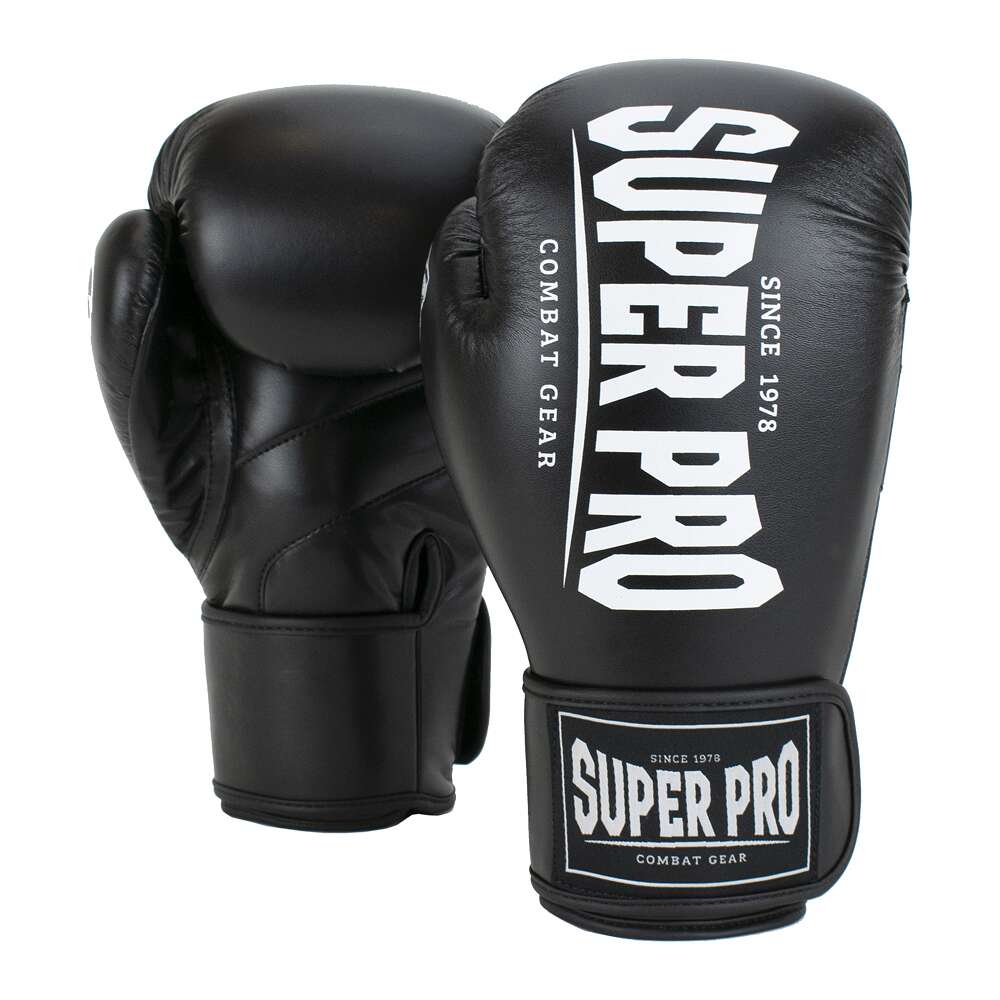 Super Pro Boxhandschuhe "Champ", 10 oz., Schwarz-Weiß von Super Pro