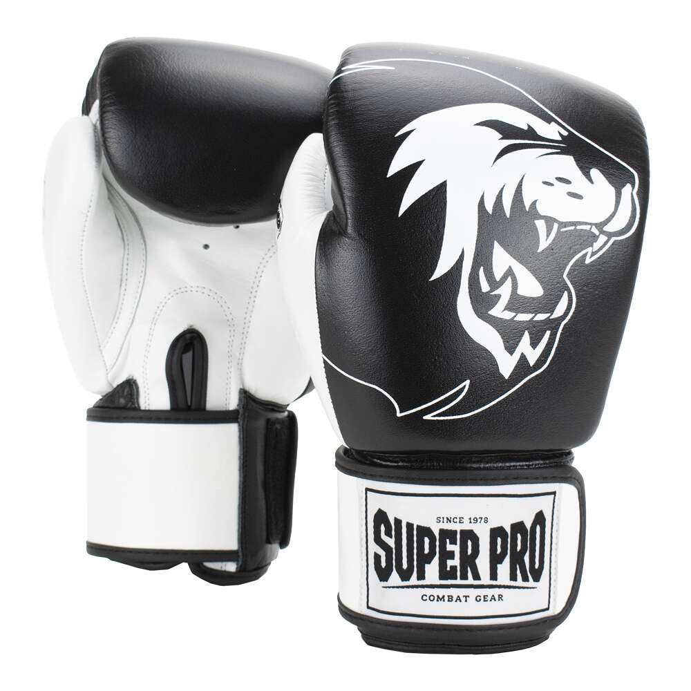 Super Pro Boxhandschuhe "Undisputed", Größe L, Schwarz-Weiß von Super Pro