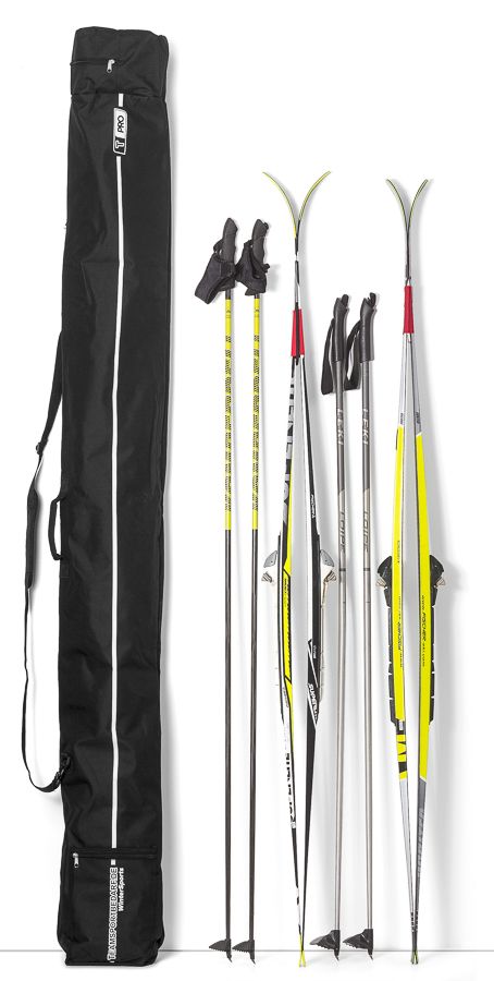 T-PRO Doppel Skitasche 210 cm - für 2 Paar Langlauf-Ski von Teamsportbedarf.de