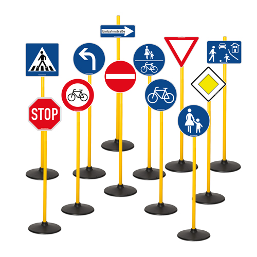 Verkehrszeichen-Set für Kinder (50-teilig) - inklusive Tasche von Teamsportbedarf.de