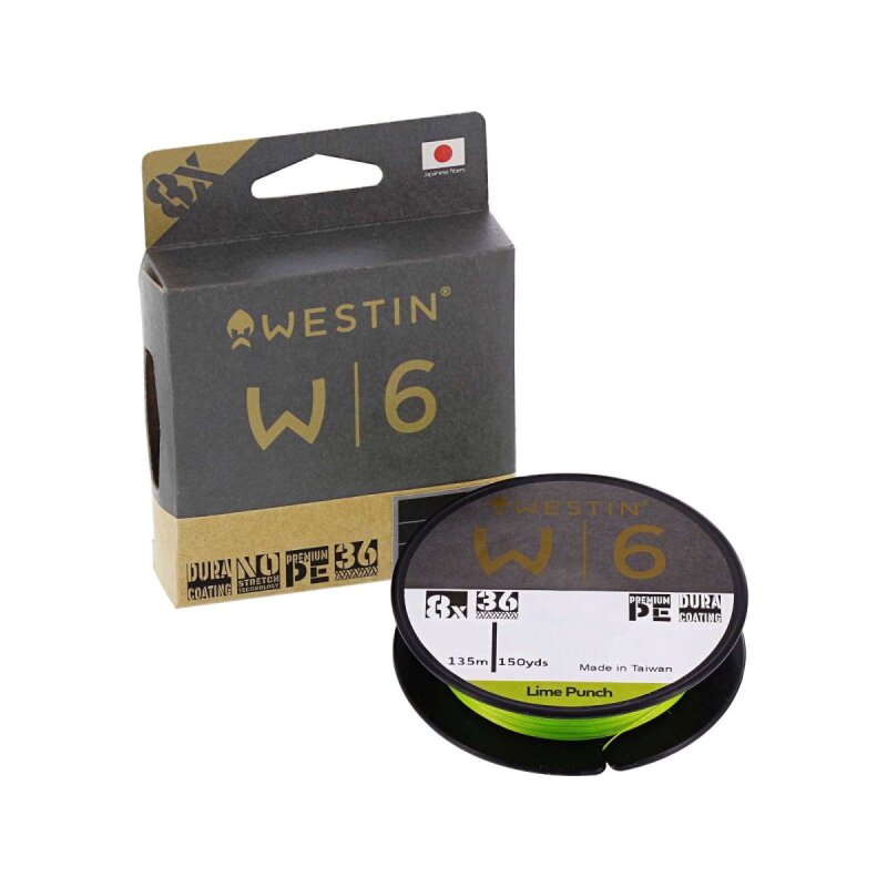 WESTIN W6 8 Braid Lime Punch 0,13mm 135m 5,5kg (0,21 € pro 1 m)