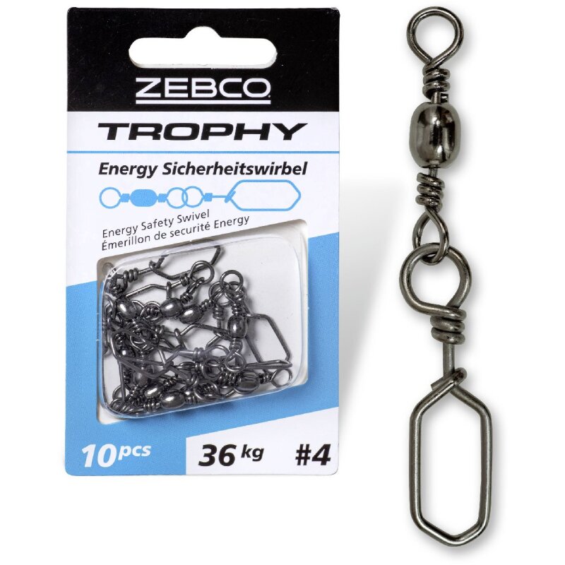 ZEBCO Trophy Energy-Sicherheitswirbel Gr.2/0 72mm 66kg 6Stk.