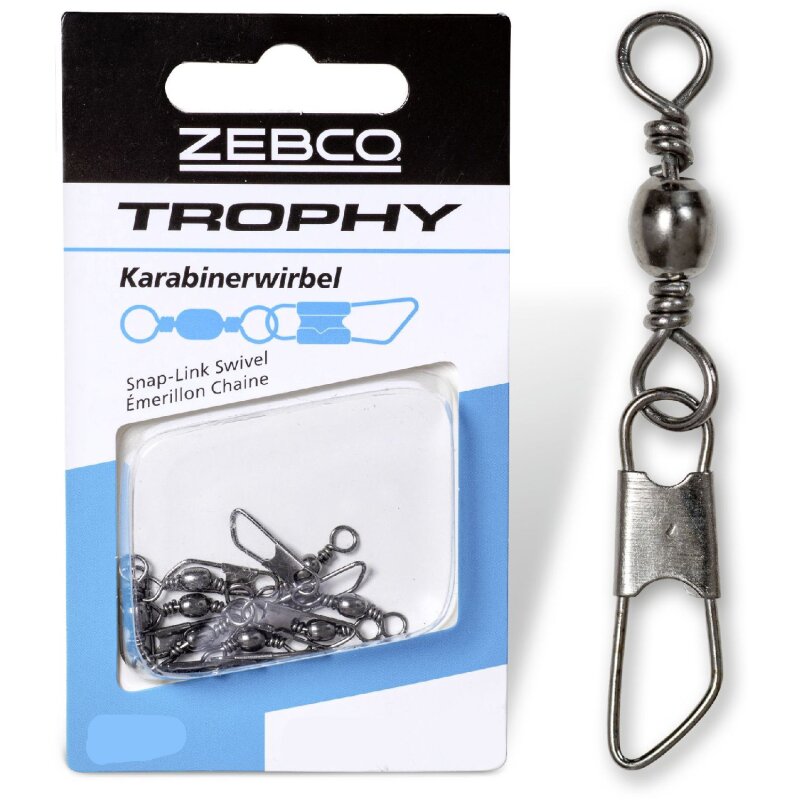 ZEBCO Trophy Karabinerwirbel Gr.10 32mm 10kg 8Stk.