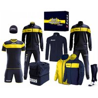 Zeus Apollo Fußball Set Teamwear Box 12-teilig Navy Gelb von Zeus