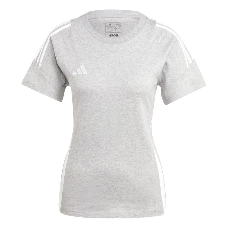 adidas Tiro 24 Baumwoll T-Shirt Damen IR9355 MGREYH/WHITE - Gr. M