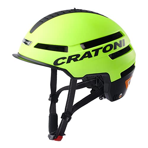 cratoni - Smartride 1.2 - Fahrradhelm - Neonyellow matt - 58-61 cm - inkl. RennMaxe Sicherheitsband - Jugendliche Erwachsene - e-Bike City Tour
