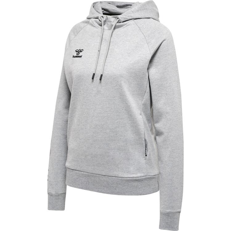 hummel Move Grid Baumwoll Hoody Damen 214787 GREY MELANGE - Gr. M