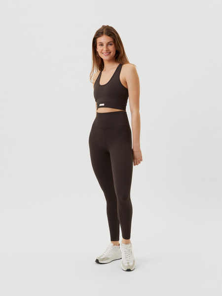 Björn Borg Studio Seamless Rib Tights Braun, S von björn borg