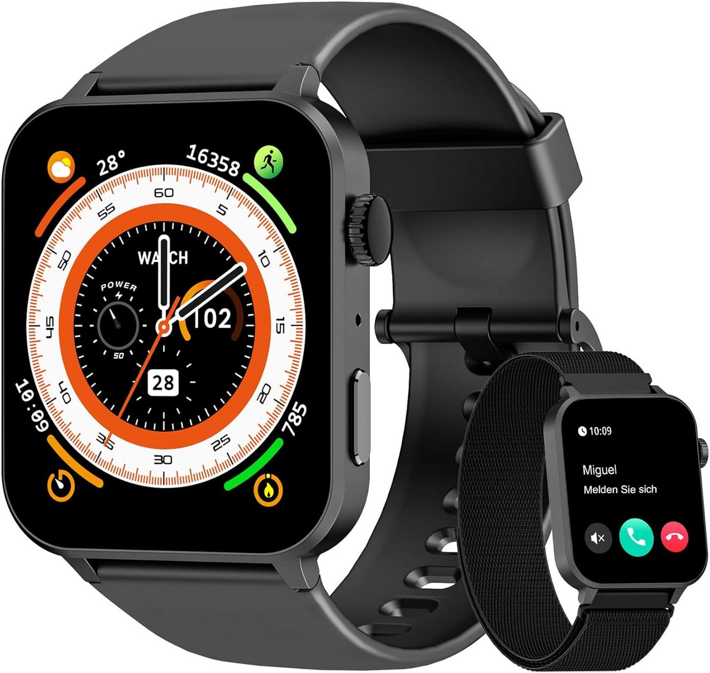 blackview R30 PRO Fitnessuhr Pulsuhr Schrittzähler Smartwatch (4.6 cm/1.83 Zoll), 1-tlg., 100+ Sportmodi und Gesundheitsüberwachung von blackview