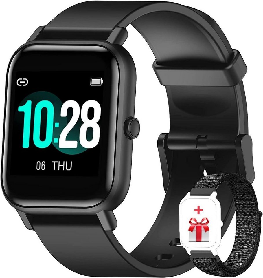 blackview Smartwatch (1,3 Zoll, Android iOS), Für Fitness Tracker Touchscreen Fitnessuhr mit SpO2 Pulsuhr Armbanduhr von blackview
