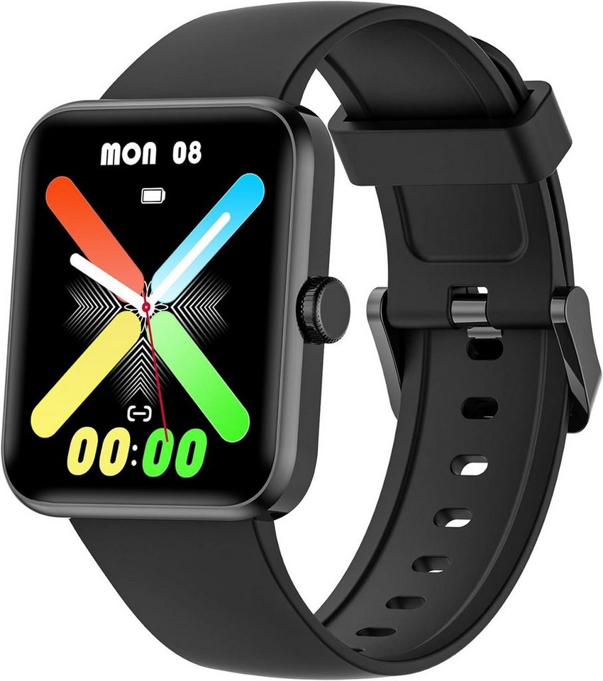 blackview Smartwatch (1,83 Zoll, Android iOS), Fitnessuhr Armbanduhr mit Pulsmesser SpO2 Sportuhr Aktivitätstracker von blackview