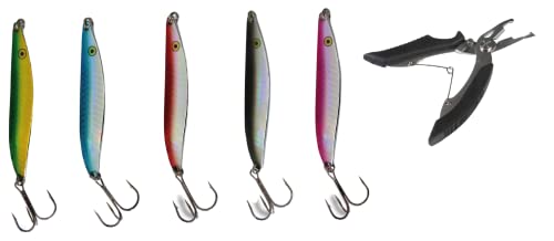 Set Meerforellen-Blinker Toger Larsson mit Einzelhaken von Behr, 5 Stück, 24 Gramm 9cm Trendex + gratis Angelschere von blntackle76