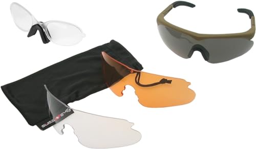 blntackle76 Set Swiss Eye® Raptor incl Clip Adapter für Sehstärken Korrektur Brille balistiche Schutzbrille, Schießbrille, Sportbrille Wechselgläser, swisseye ® Farbewahl (khaki/sand/coyote) von blntackle76