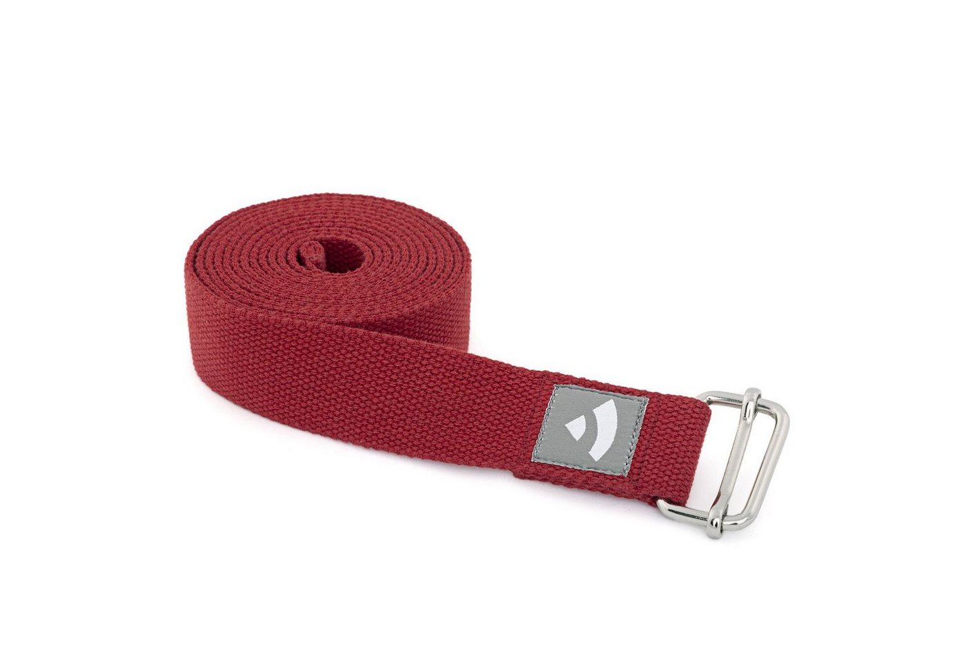 bodhi Yogamatte Yogagurt mit Schiebeschnalle ASANA BELT 2,5m, Metall weinrot von bodhi