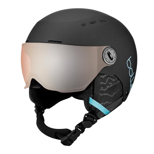 bollé - QUIZ VISOR Black Blue Matte S 52-55cm - Orange Gun Kat 2, Skihelm, Medium, Unisex Kinder von bollé