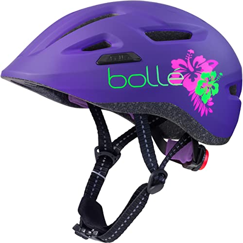 bollé - STANCE JUNIOR Purple Flower Matte XS 47-51cm, Fahrradhelm, Extra Small, Unisex Kinder von Bollé