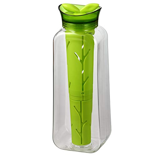 bremermann Getränkeflasche mit Infuserstab und Kühleinheit, 1,4 Liter - tropfsicher in grün von bremermann