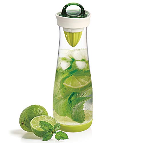 bremermann Getränkeflasche mit Infuserstab und Zitruspresse, 1,1 Liter - tropfsicher grün von bremermann