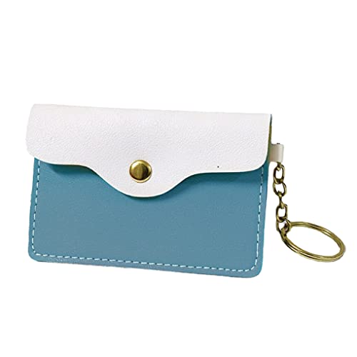 budiniao Frauen Brieftasche Leder Kreditkarte Schlüssel Aufbewahrungstasche Tragbare Schule Date Shop Schlüsselanhänger Geldbörse Tasche Weibliche Mädchen, Hellblau von budiniao