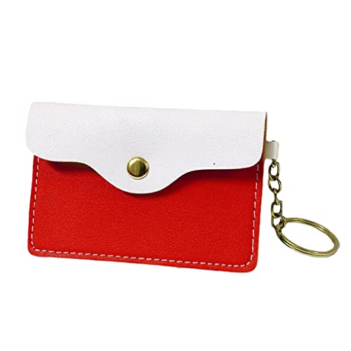 budiniao Frauen Brieftasche Leder Kreditkarte Schlüssel Aufbewahrungstasche Tragbare Schule Date Shop Schlüsselanhänger Geldbörse Tasche Weibliche Mädchen, Rot von budiniao