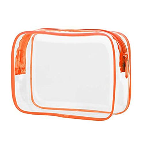 budiniao Waschtasche Make up PVC Kulturbeutel Halter Reißverschluss Gepäck Organizer Tragbare Handtasche Zubehör Männer Mädchen Geschenk, Orange von budiniao