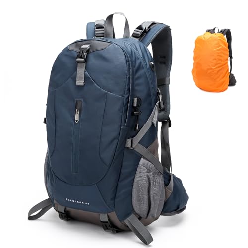 WanderRucksack wasserdicht 40L,trekkingrucksack mit Regenabdeckung,ReiseRucksack Daypack, geeignet für Outdoor-Aktivitäten, Camping und Reisen (blau) von buffup