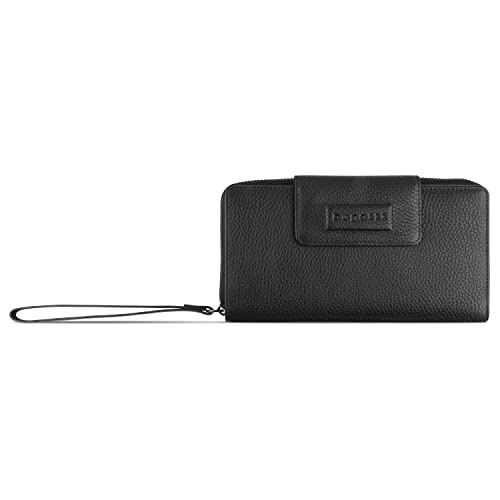 bugatti ELSA Lange Reißverschluss-Börse XL mit RFID-Schutz, Geldbörse aus Leder, schwarz von bugatti