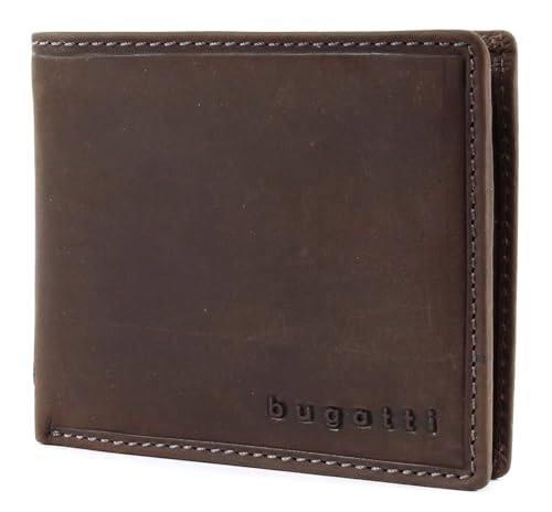 bugatti Hunter RFID Coin Wallet with Flap 8CC Brown von bugatti