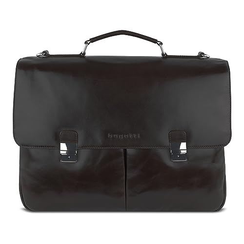 bugatti Romano Aktentasche Groß, Laptoptasche aus echtem Leder, große Businesstasche 13", Bürotasche mit Laptopfach (Braun) von bugatti