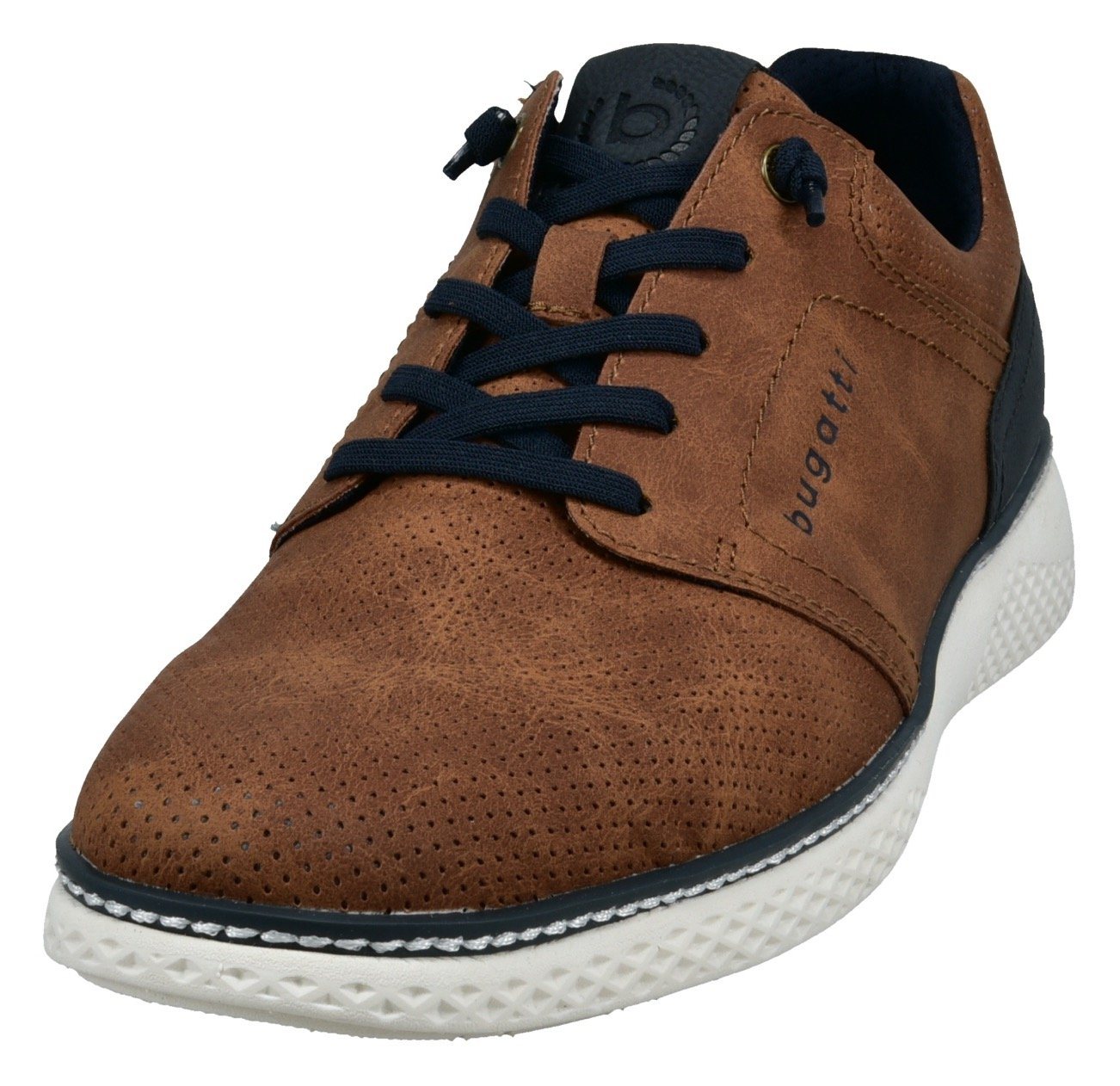 bugatti Slip-On Sneaker Halbschuh, Freizeitsneaker mit Perforation, elastische Schnürsenkel von bugatti