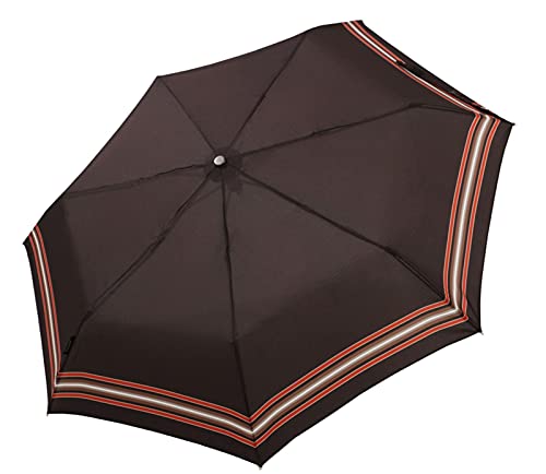 bugatti Taschenschirm „Take it duo“ Uni – Stabiler, leichter Regenschirm – Auf-Zu-Automatik – Für besten Schutz – Stripe Coconut von bugatti