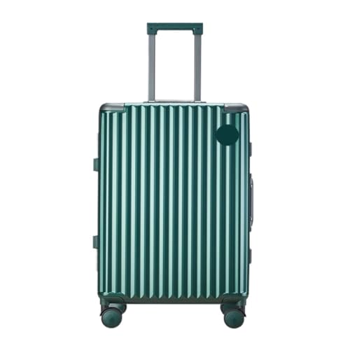 caoxinlei Koffer Gepäck Wasserdicht Universal Rad Muster Aluminium Rahmen Trolley Modische Gepäck Passwort Box Suitcase (Color : Green, Size : 20in) von caoxinlei