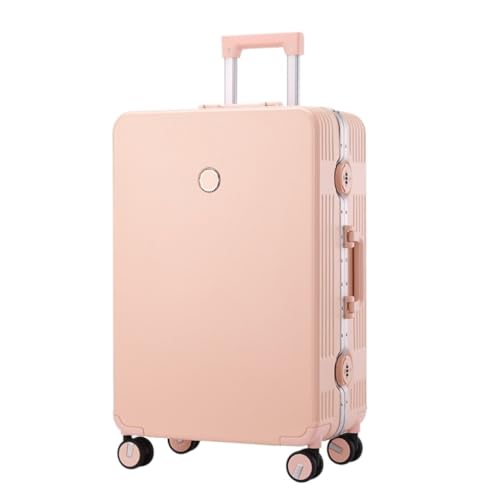 caoxinlei Koffer Koffer, Aluminiumrahmen, Universal-Rad-Trolley, Business-Koffer, Herren-Passwort-Boarding-Koffer Suitcase (Color : Pink, Size : 22in) von caoxinlei