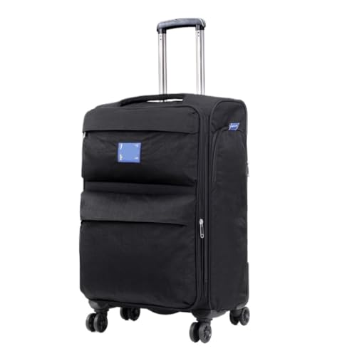 caoxinlei Koffer Ultraleichter Oxford-Stoffkoffer, Universal-Rollentrolley, Boarding-Koffer, Canvas-Passwortkoffer Suitcase (Color : Black, Size : 24IN) von caoxinlei