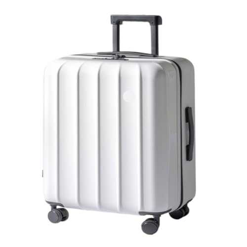 caoxinlei Koffer Winter-20-Zoll-Boarding-Koffer for Damen, 24-Zoll-Koffer, Trolley-Koffer, Herren-Passwortbox Suitcase (Color : White, Size : 20in) von caoxinlei