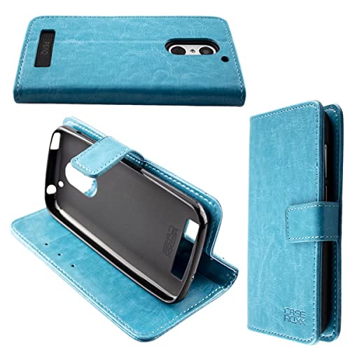 caseroxx Handy Hülle Tasche kompatibel mit PEAQ PSP 400 Bookstyle-Case Wallet Case in hellblau von caseroxx