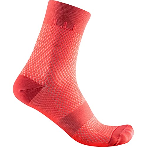 castelli Damen Sehr schnell 12 Sock, Brilliant pink/Koral Flash, L-XL von CASTELLI