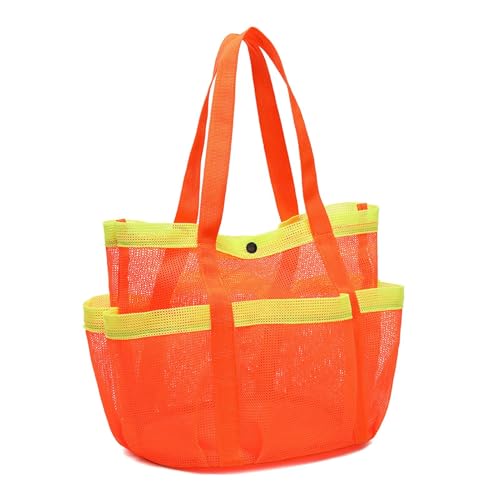 Tragbare Duschtasche, Netz-Dusch-Caddy, Netz-Kulturbeutel, Reise-Kulturbeutel, große Kapazität, tragbare Duschtaschen für Studentenwohnheim, Hotel usw, Orange, Refer to, Unisex von ccuzs